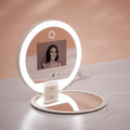 Compact 2x Magnification Makeup Mirror with UV Camera for Sunscreen Test - Portable