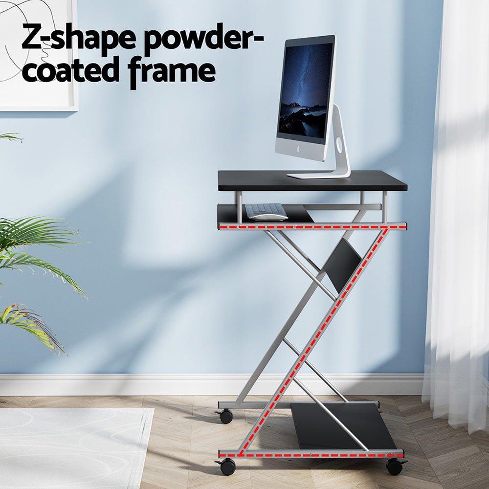 Compact Portable Desk with Slide Out Keyboard Tray (Black) - Rivercity House & Home Co. (ABN 18 642 972 209) - Affordable Modern Furniture Australia