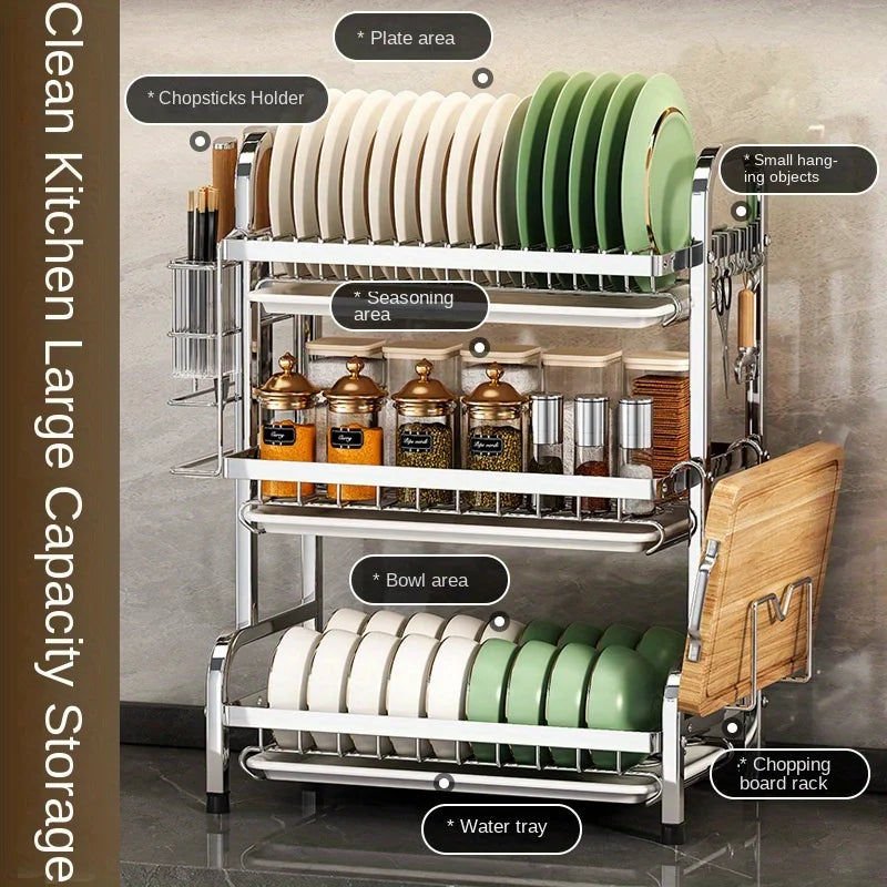 Compact Rust-Proof Metal Dish Drying Rack Set - Occasions > Disposable Tableware > Disposable Cutlery - Rivercity House & Home Co. (ABN 18 642 972 209) - Affordable Modern Furniture Australia