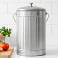 Compost Bin Kitchen Countertop Food Waste Caddy 6L Silver