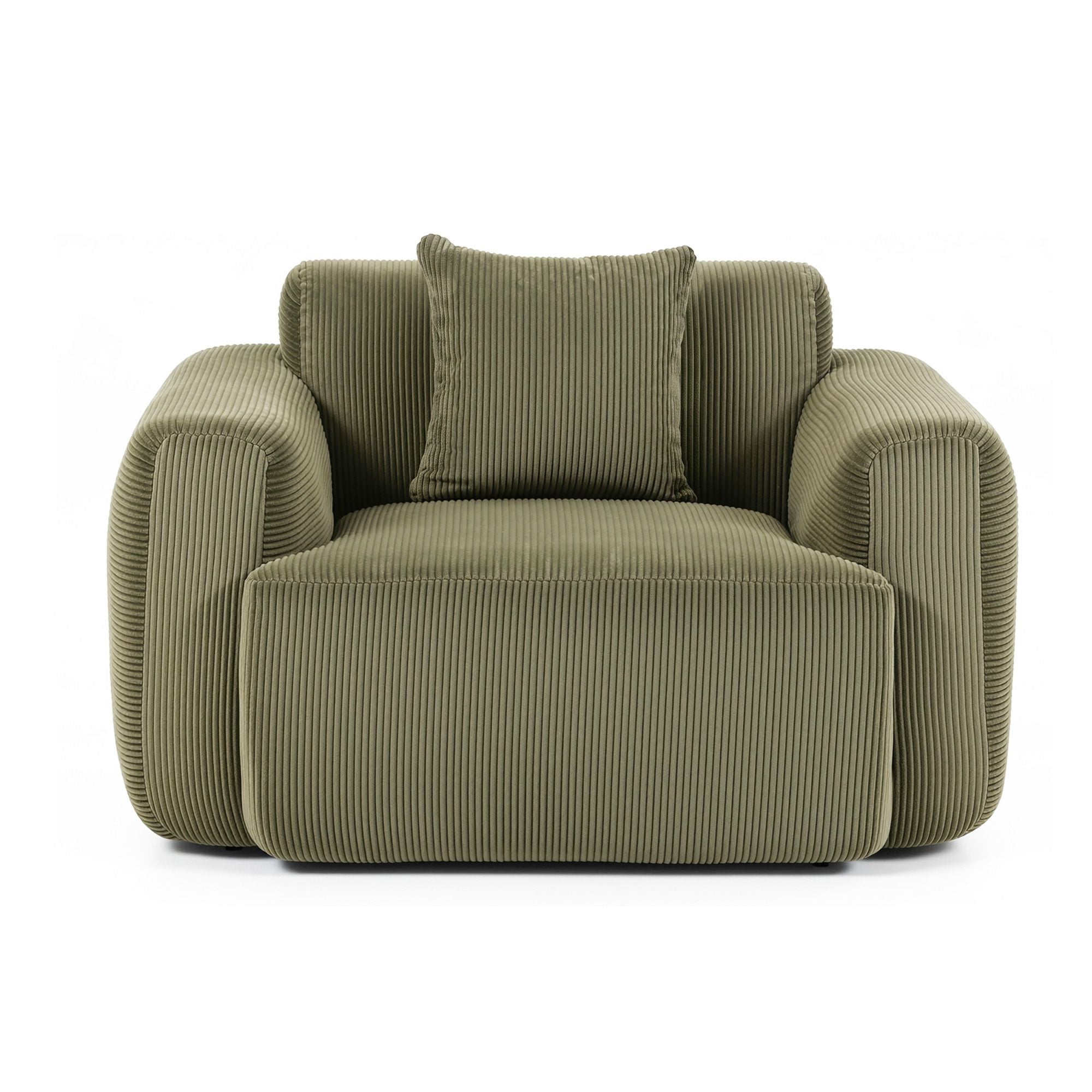 Compressed Armchair Sofa with Cushion Corduroy No Assembly - Green - Furniture > Bar Stools & Chairs > Arm Chairs & Recliners - Rivercity House & Home Co. (ABN 18 642 972 209) - Affordable Modern Furniture Australia