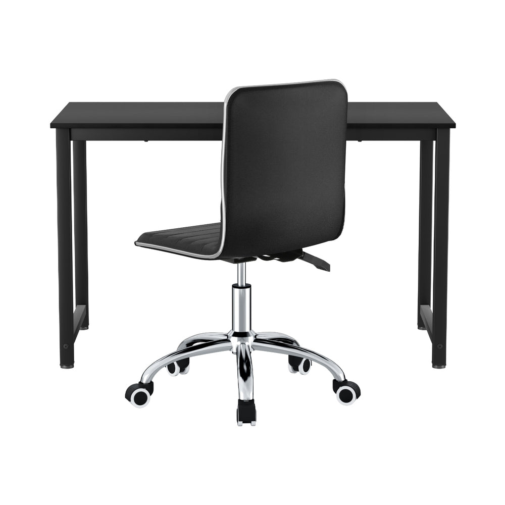 Computer Desk 120cm Executive Office Chairs Set PU Leather Low Back Black - Furniture > Office > Office & Desk Chairs - Rivercity House & Home Co. (ABN 18 642 972 209) - Affordable Modern Furniture Australia
