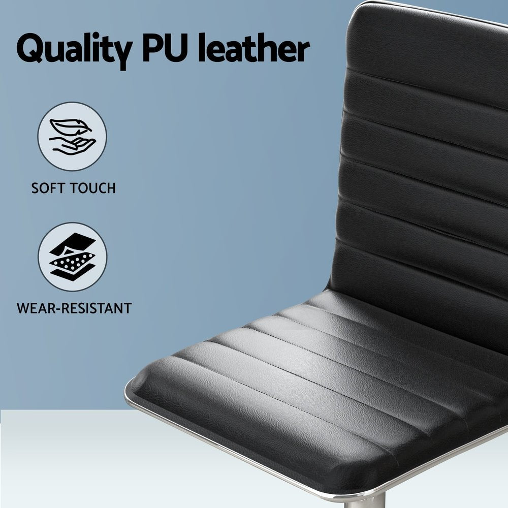 Computer Desk 120cm Executive Office Chairs Set PU Leather Low Back Black - Furniture > Office > Office & Desk Chairs - Rivercity House & Home Co. (ABN 18 642 972 209) - Affordable Modern Furniture Australia
