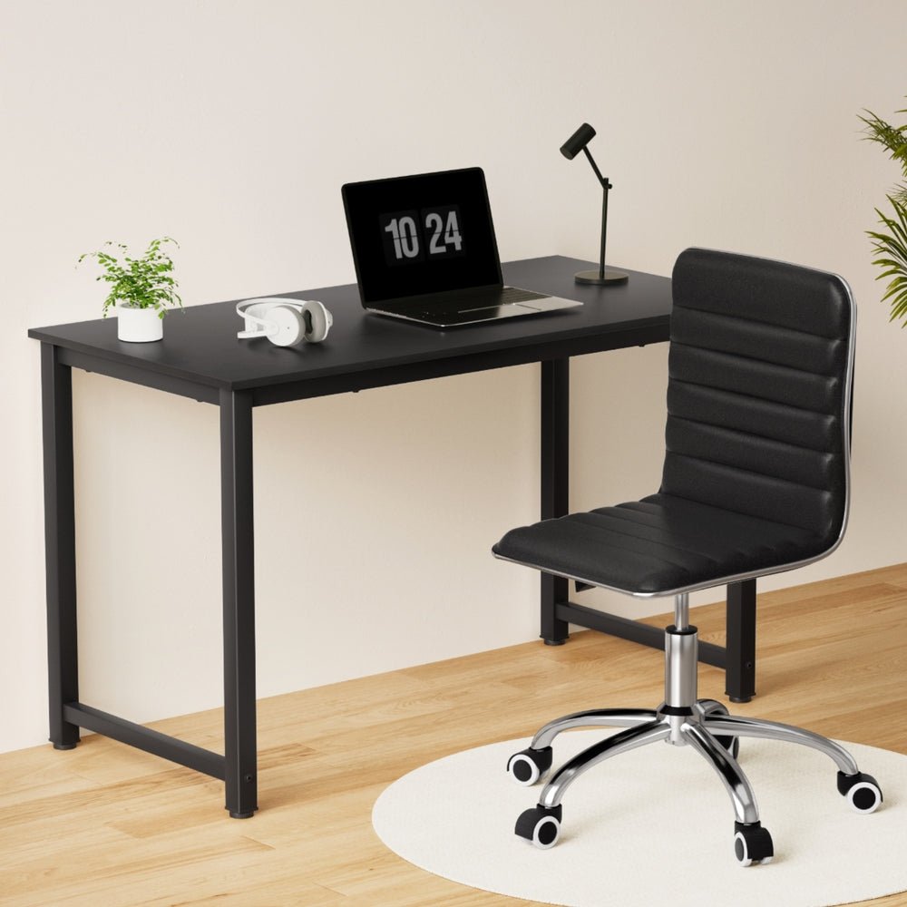 Computer Desk 120cm Executive Office Chairs Set PU Leather Low Back Black - Furniture > Office > Office & Desk Chairs - Rivercity House & Home Co. (ABN 18 642 972 209) - Affordable Modern Furniture Australia