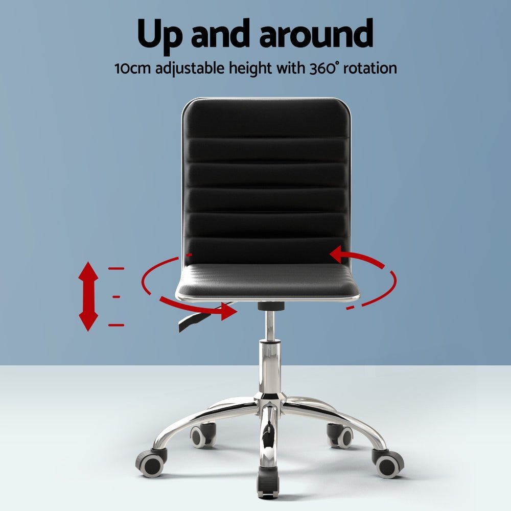 Computer Desk 120cm Executive Office Chairs Set PU Leather Low Back Black - Furniture > Office > Office & Desk Chairs - Rivercity House & Home Co. (ABN 18 642 972 209) - Affordable Modern Furniture Australia