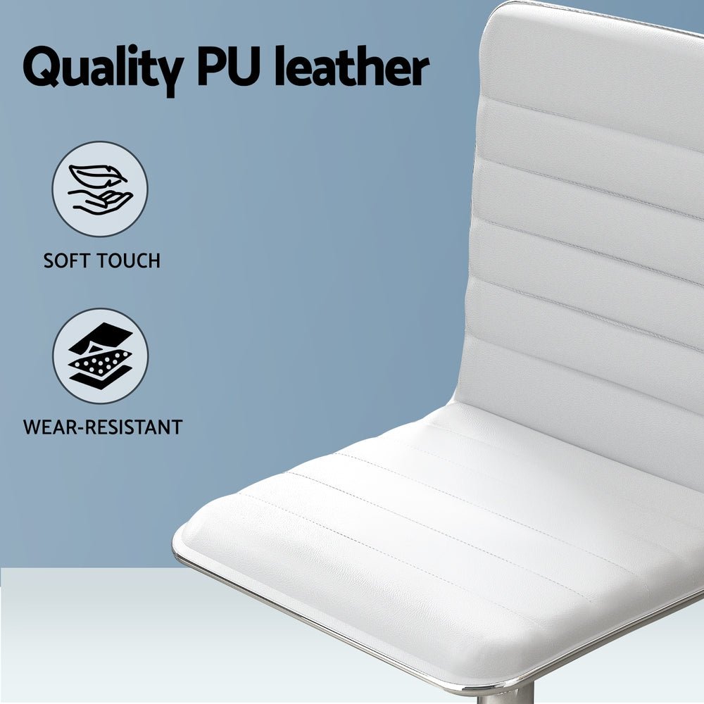 Computer Desk 120cm Executive Office Chairs Set PU Leather Low Back White - Furniture > Office > Office & Desk Chairs - Rivercity House & Home Co. (ABN 18 642 972 209) - Affordable Modern Furniture Australia