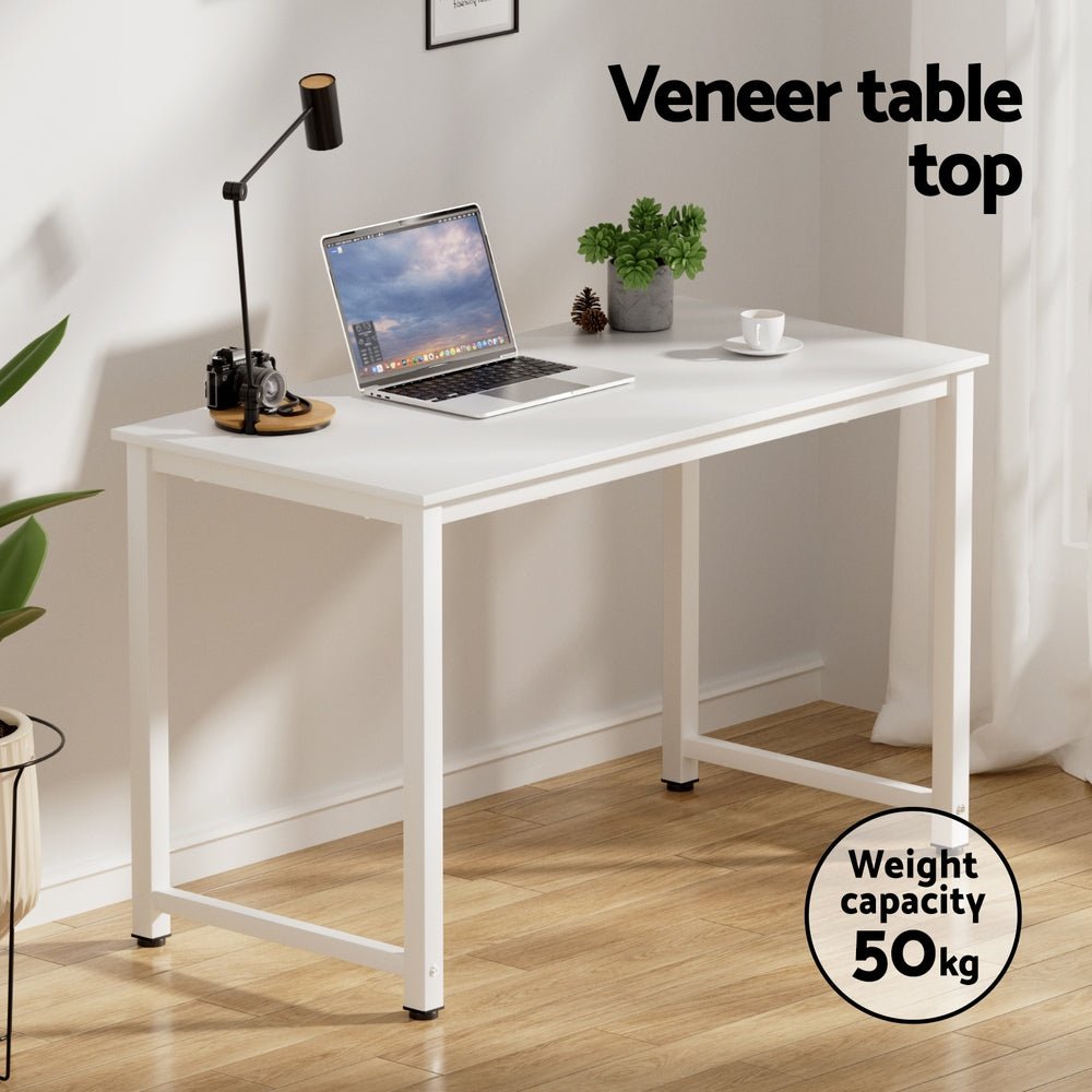 Computer Desk 120cm Executive Office Chairs Set PU Leather Low Back White - Furniture > Office > Office & Desk Chairs - Rivercity House & Home Co. (ABN 18 642 972 209) - Affordable Modern Furniture Australia