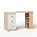 Computer Desk 120cm with Drawer and Shelf Storage - Oak White