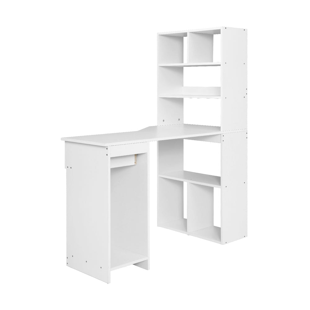 Computer Desk Bookshelf Drawer Cabinet White 120CM - Furniture > Office > Desks - Rivercity House & Home Co. (ABN 18 642 972 209) - Affordable Modern Furniture Australia