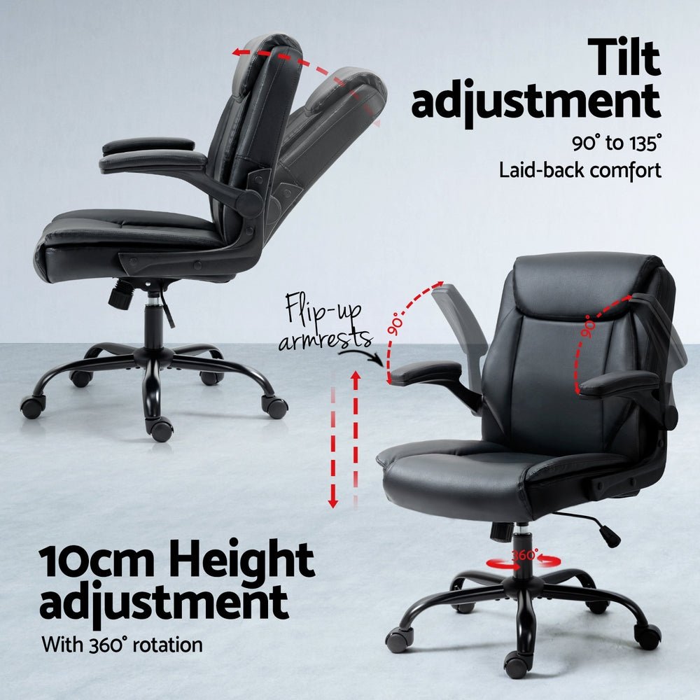 Computer Desk Executive Office Chairs Sets Black - Furniture > Office > Office & Desk Chairs - Rivercity House & Home Co. (ABN 18 642 972 209) - Affordable Modern Furniture Australia