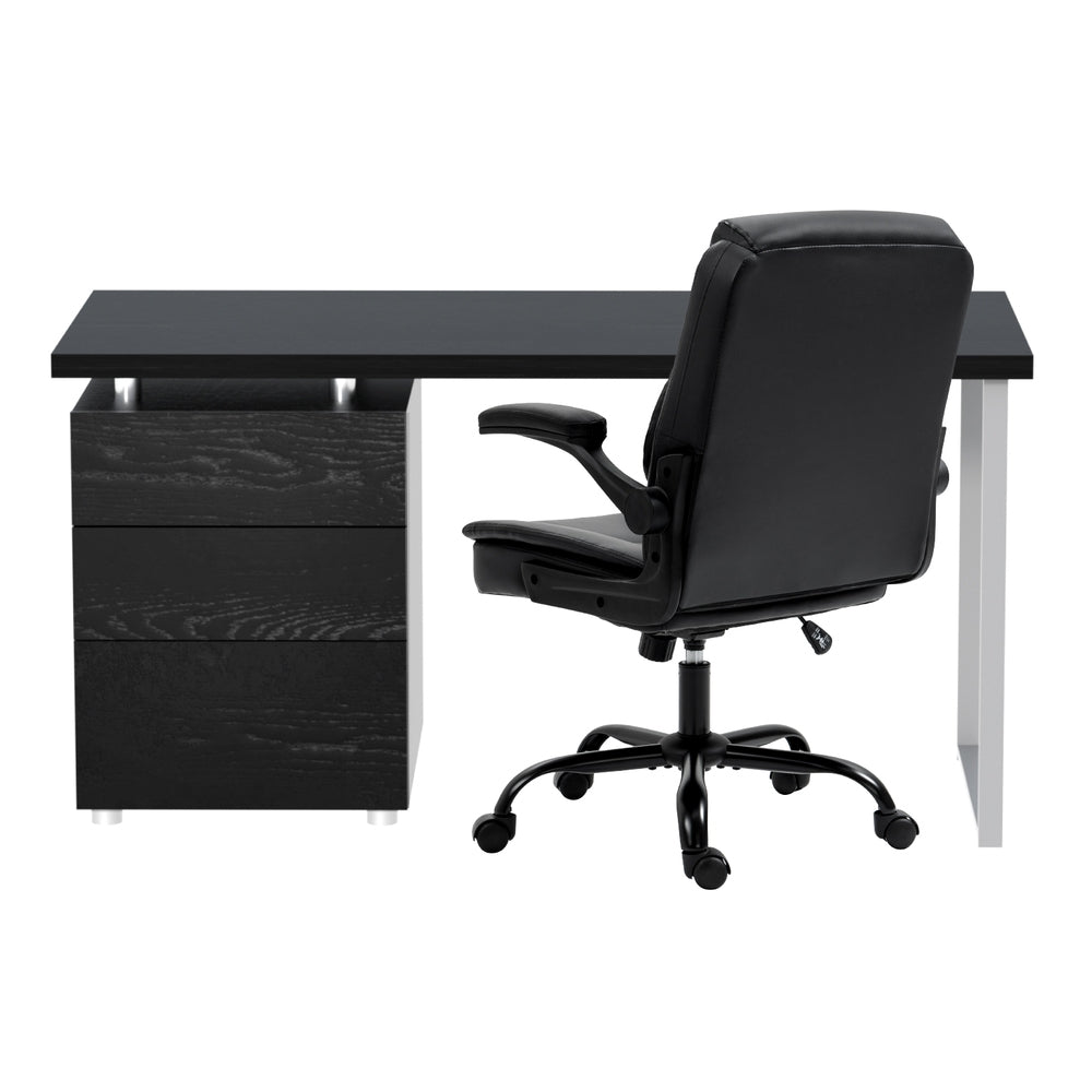 Computer Desk Executive Office Chairs Sets Black - Furniture > Office > Office & Desk Chairs - Rivercity House & Home Co. (ABN 18 642 972 209) - Affordable Modern Furniture Australia