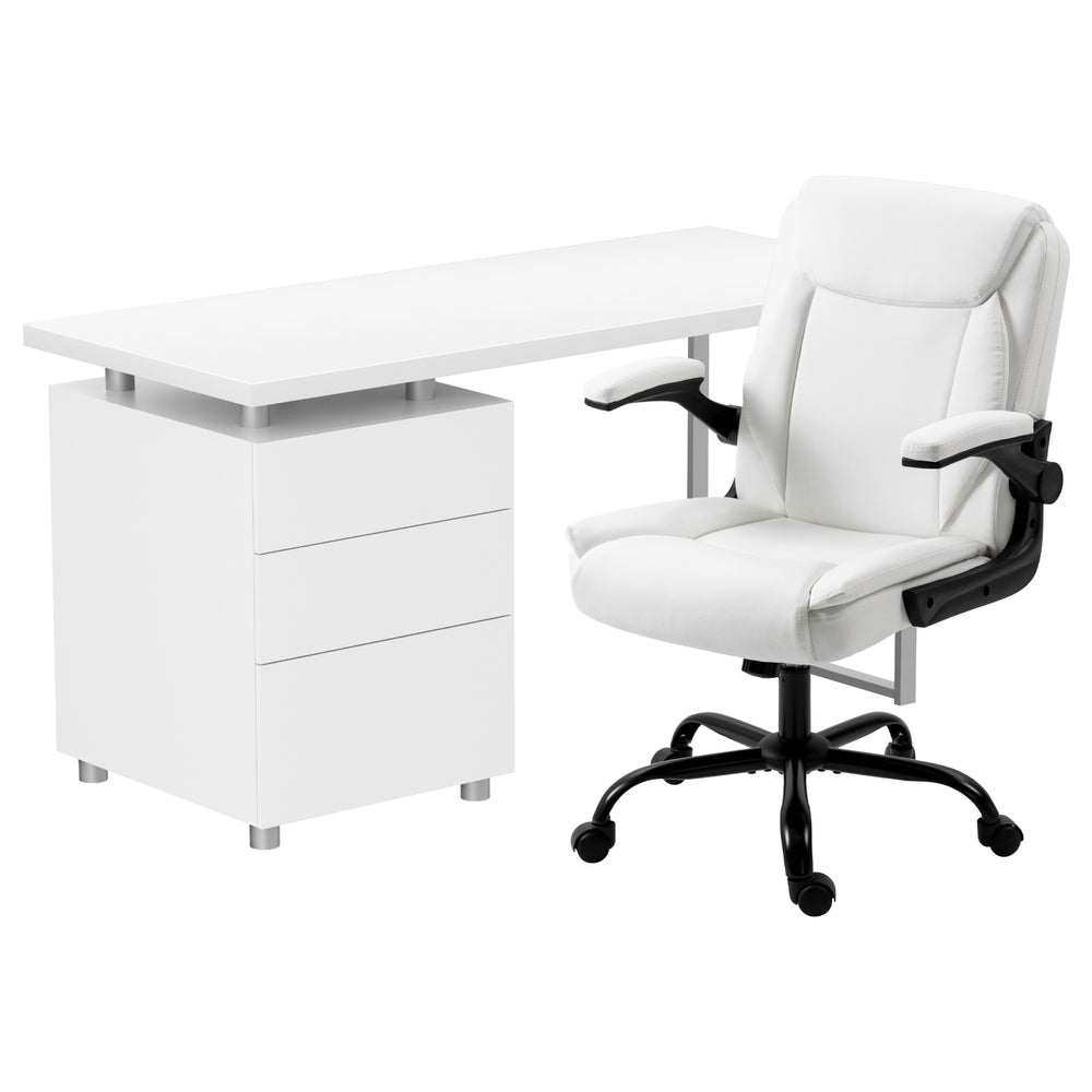 Computer Desk Executive Office Chairs Sets White - Furniture > Office > Office & Desk Chairs - Rivercity House & Home Co. (ABN 18 642 972 209) - Affordable Modern Furniture Australia