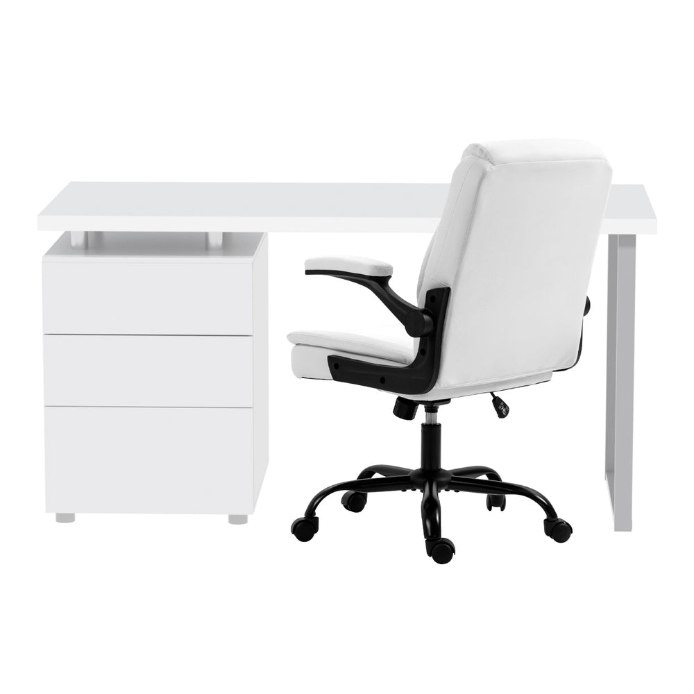 Computer Desk Executive Office Chairs Sets White - Furniture > Office > Office & Desk Chairs - Rivercity House & Home Co. (ABN 18 642 972 209) - Affordable Modern Furniture Australia