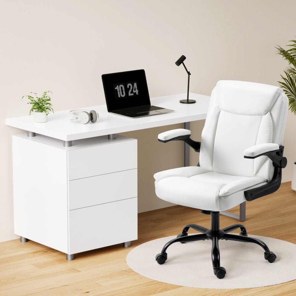 Computer Desk Executive Office Chairs Sets White - Furniture > Office > Office & Desk Chairs - Rivercity House & Home Co. (ABN 18 642 972 209) - Affordable Modern Furniture Australia