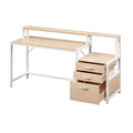 Computer Desk with Drawers, Open Shelf, 160CM - Oak