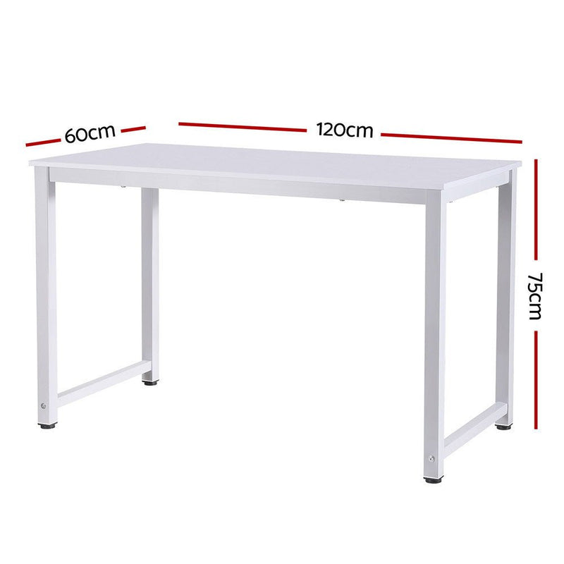 Computer Desk Home Office Study Table White 120CM - Furniture > Office - Rivercity House & Home Co. (ABN 18 642 972 209) - Affordable Modern Furniture Australia