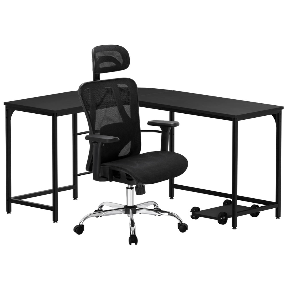 Computer Desk L - Shape Corner Desks Ergonomic Office Chair Mesh Chairs - Furniture > Office > Desks - Rivercity House & Home Co. (ABN 18 642 972 209) - Affordable Modern Furniture Australia