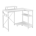 L-Shaped Computer Desk with Open Shelves 100CM - White