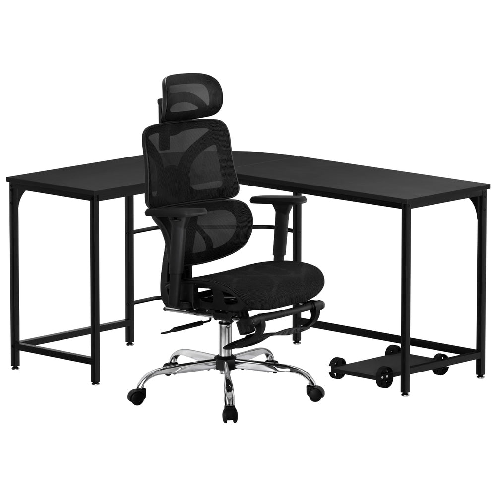 Computer Desk L - Shape Study Desks Ergonomic Office Chair Mesh Chairs - Furniture > Office > Desks - Rivercity House & Home Co. (ABN 18 642 972 209) - Affordable Modern Furniture Australia