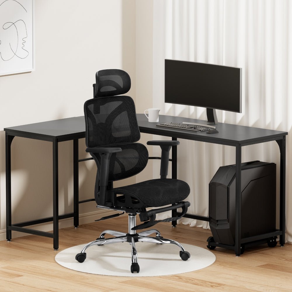 Computer Desk L - Shape Study Desks Ergonomic Office Chair Mesh Chairs - Furniture > Office > Desks - Rivercity House & Home Co. (ABN 18 642 972 209) - Affordable Modern Furniture Australia