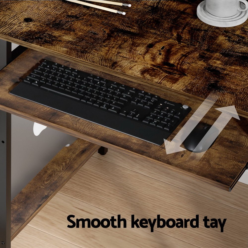 Computer Desk Laptop Desks Home Office Study Table Open Shelf Brown 120CM - Electronics > Computer Accessories > Laptop Stands - Rivercity House & Home Co. (ABN 18 642 972 209) - Affordable Modern Furniture Australia