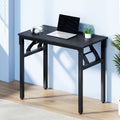 Hendon Foldable Computer Desk with Bookshelf Storage Rack 80x40cm - Black