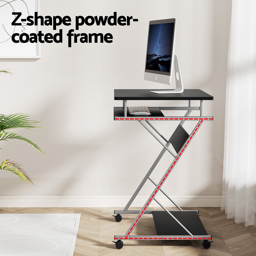 Computer Desk Mesh Office Chair Set Desks with Keyboard Shelf Try Black - Furniture > Office > Desks - Rivercity House & Home Co. (ABN 18 642 972 209) - Affordable Modern Furniture Australia