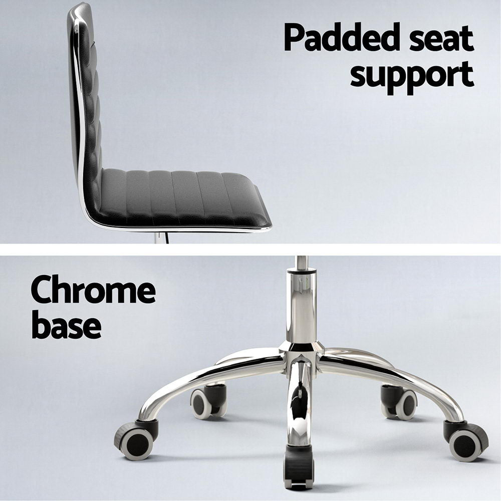 Computer Desk Office Chair PU Leather Set Foldable Home Study Table Black - Furniture > Office > Desks - Rivercity House & Home Co. (ABN 18 642 972 209) - Affordable Modern Furniture Australia