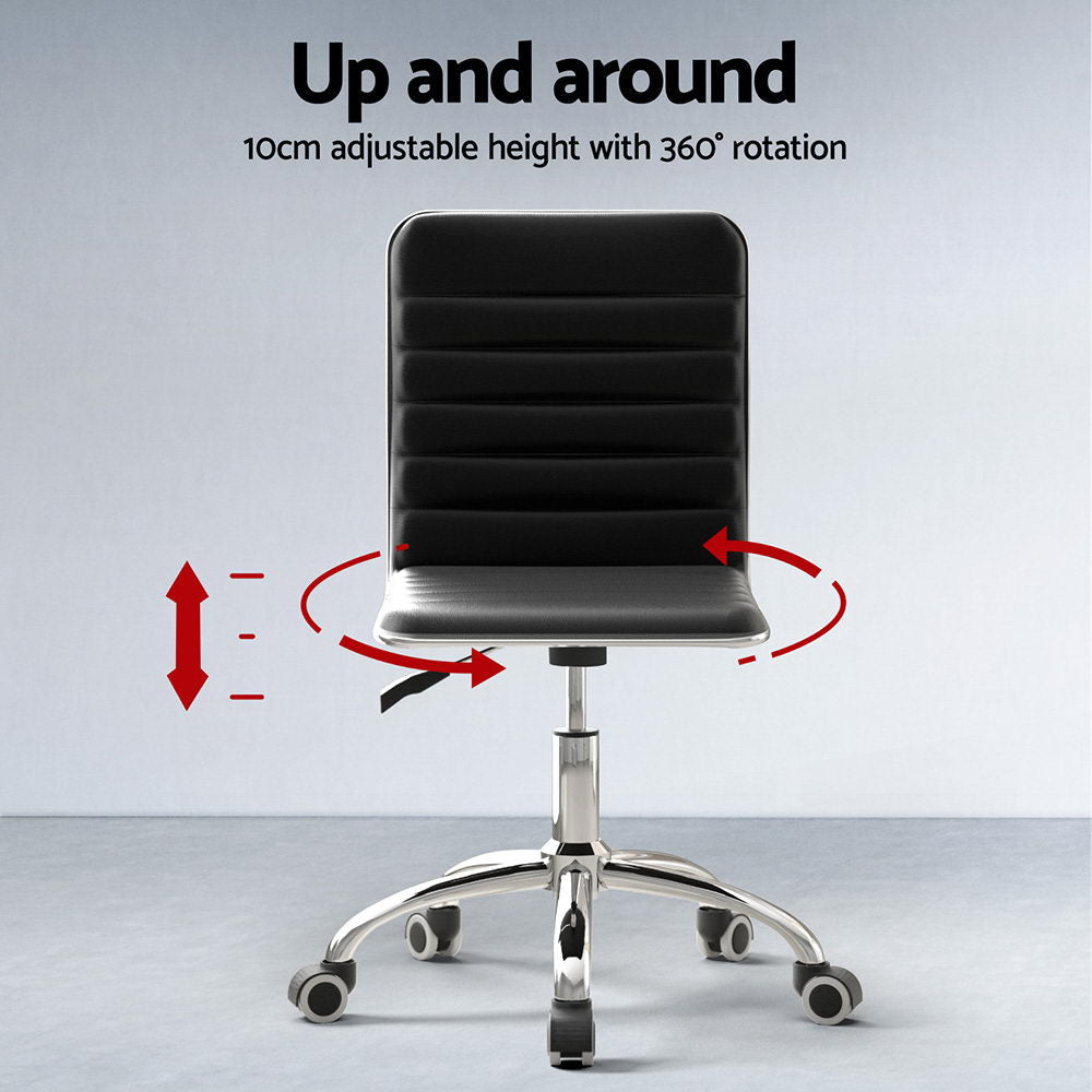 Computer Desk Office Chair PU Leather Set Foldable Home Study Table Black - Furniture > Office > Desks - Rivercity House & Home Co. (ABN 18 642 972 209) - Affordable Modern Furniture Australia