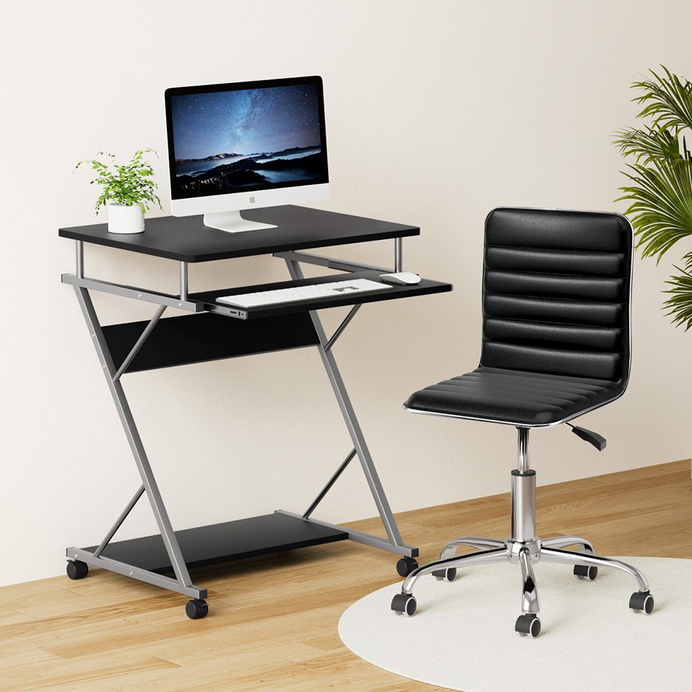 Computer Desk Office Chair Set Desks with Keyboard Shelf Try Black - Furniture > Office > Desks - Rivercity House & Home Co. (ABN 18 642 972 209) - Affordable Modern Furniture Australia