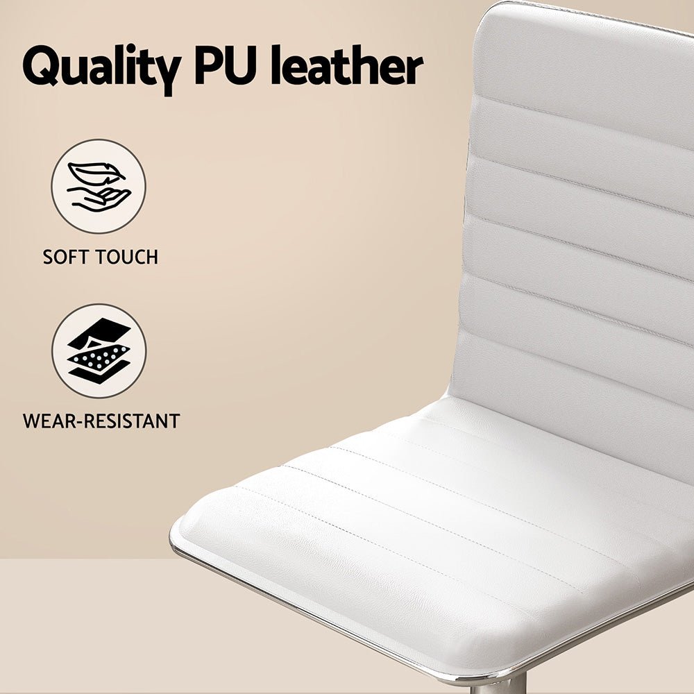 Computer Desk Office Chair Set PU Leather Home Study Table 100cm White - Furniture > Office > Desks - Rivercity House & Home Co. (ABN 18 642 972 209) - Affordable Modern Furniture Australia
