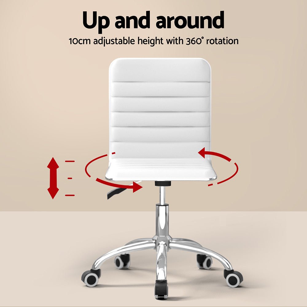 Computer Desk Office Chair Set PU Leather Wall Mount Foldable Table White - Furniture > Office > Desks - Rivercity House & Home Co. (ABN 18 642 972 209) - Affordable Modern Furniture Australia