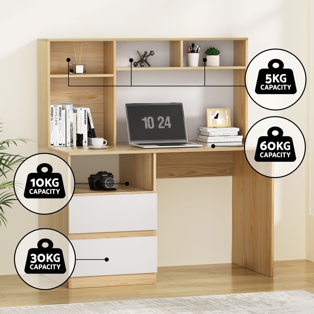 Computer Desk Office Study Desks Table Bookshelf Drawer - Furniture > Office - Rivercity House & Home Co. (ABN 18 642 972 209) - Affordable Modern Furniture Australia