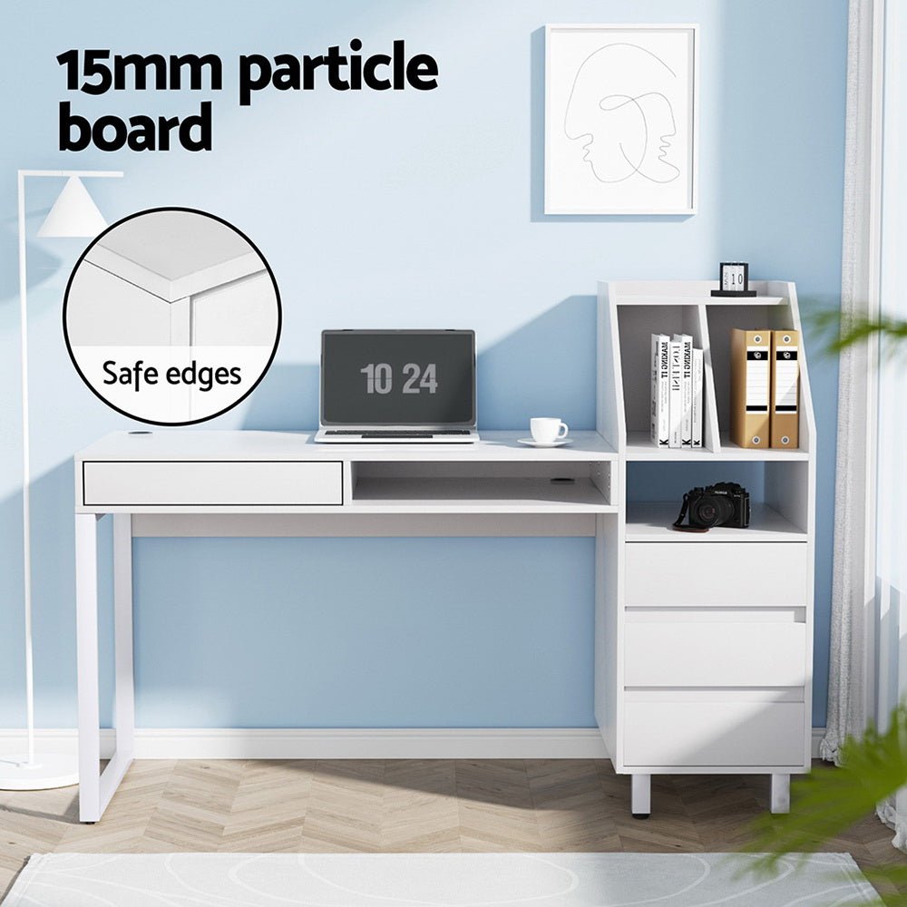 Computer Desk Office Study Desks Table Drawer Bookshelf - Furniture > Office - Rivercity House & Home Co. (ABN 18 642 972 209) - Affordable Modern Furniture Australia