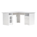 L-Shaped Computer Desk with Shelf Cabinet 150CM - White