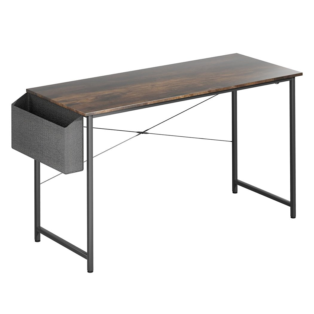 Computer Desk Study Table 100cm with Storage Hook - Brown - Rivercity House & Home Co. (ABN 18 642 972 209) - Affordable Modern Furniture Australia