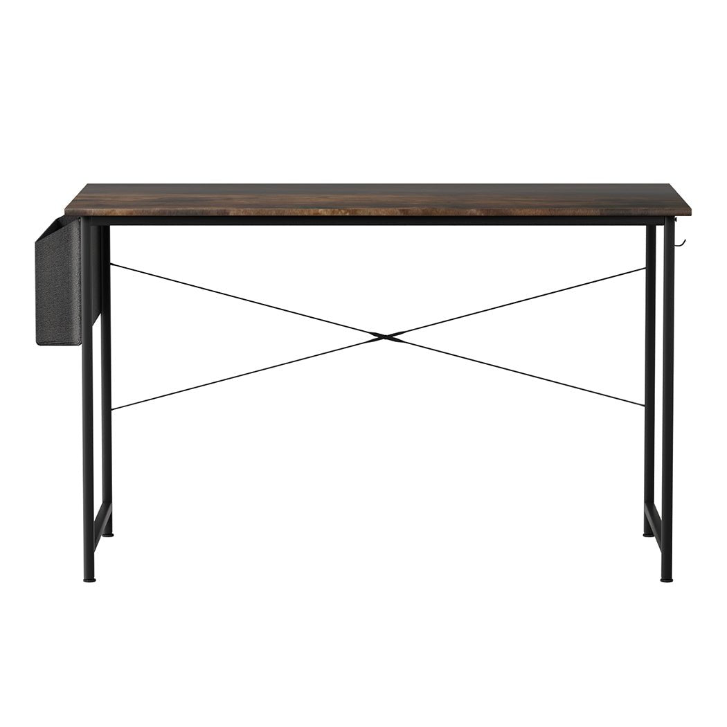 Computer Desk Study Table 100cm with Storage Hook - Brown - Rivercity House & Home Co. (ABN 18 642 972 209) - Affordable Modern Furniture Australia