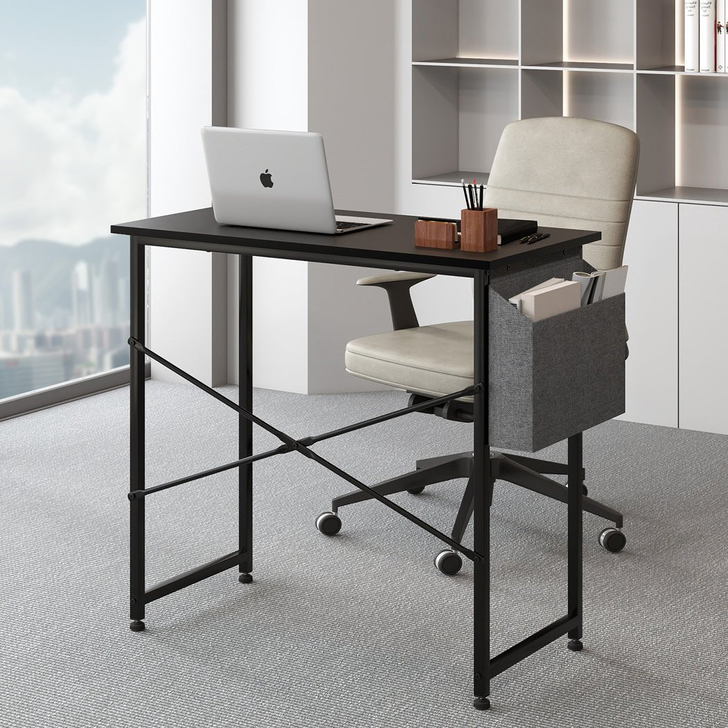 Computer Desk Study Table with Storage Bag 80cm - Black - Rivercity House & Home Co. (ABN 18 642 972 209) - Affordable Modern Furniture Australia