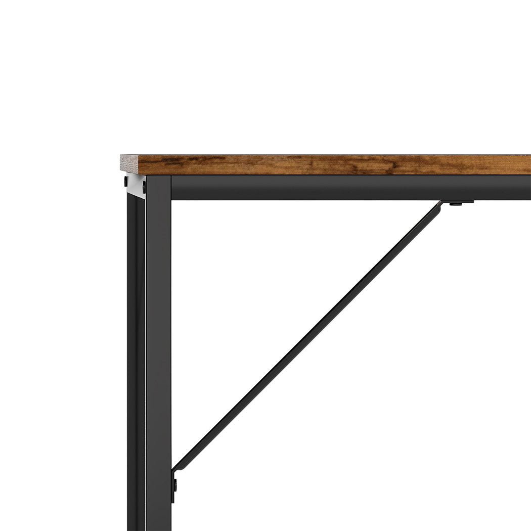 Computer Desk with 4 - Tier Storage Shelf 160cm Corner Table - Dark Brown - Rivercity House & Home Co. (ABN 18 642 972 209) - Affordable Modern Furniture Australia