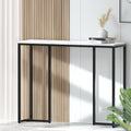 Console Hallway Table With Marble Effect Tabletop - White with Black Frame