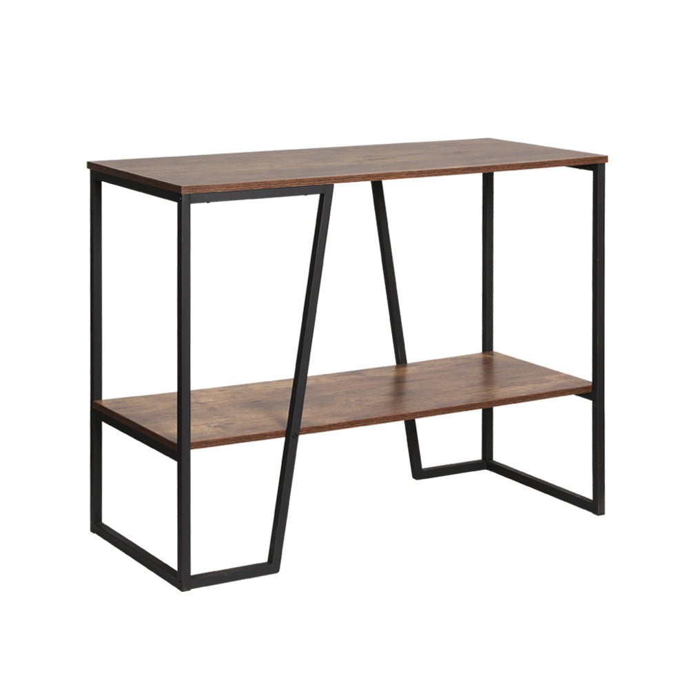 Console Table 106CM 2 - tier Walnut Cora - Home & Garden > DIY > Table Tops & Bases - Rivercity House & Home Co. (ABN 18 642 972 209) - Affordable Modern Furniture Australia