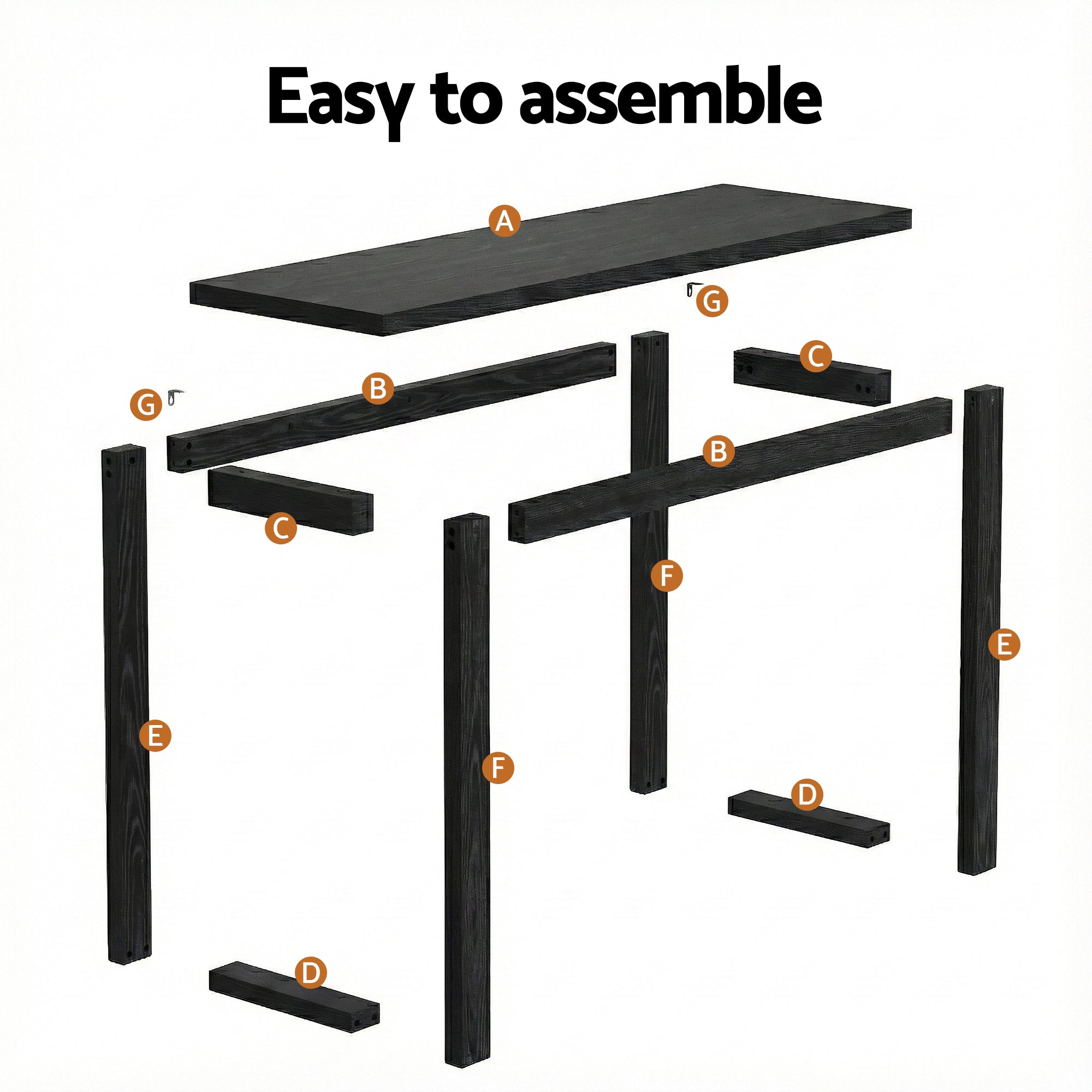 Console Table 110CM Black - Furniture > Living Room > Side Tables - Rivercity House & Home Co. (ABN 18 642 972 209) - Affordable Modern Furniture Australia