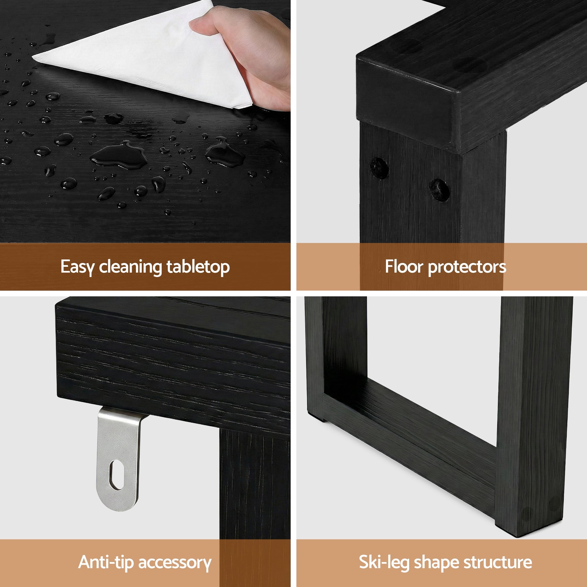 Console Table 110CM Black - Furniture > Living Room > Side Tables - Rivercity House & Home Co. (ABN 18 642 972 209) - Affordable Modern Furniture Australia