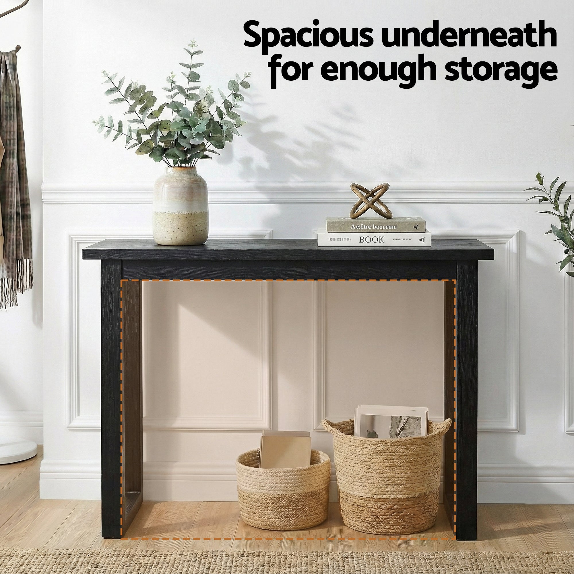 Console Table 110CM Black - Furniture > Living Room > Side Tables - Rivercity House & Home Co. (ABN 18 642 972 209) - Affordable Modern Furniture Australia