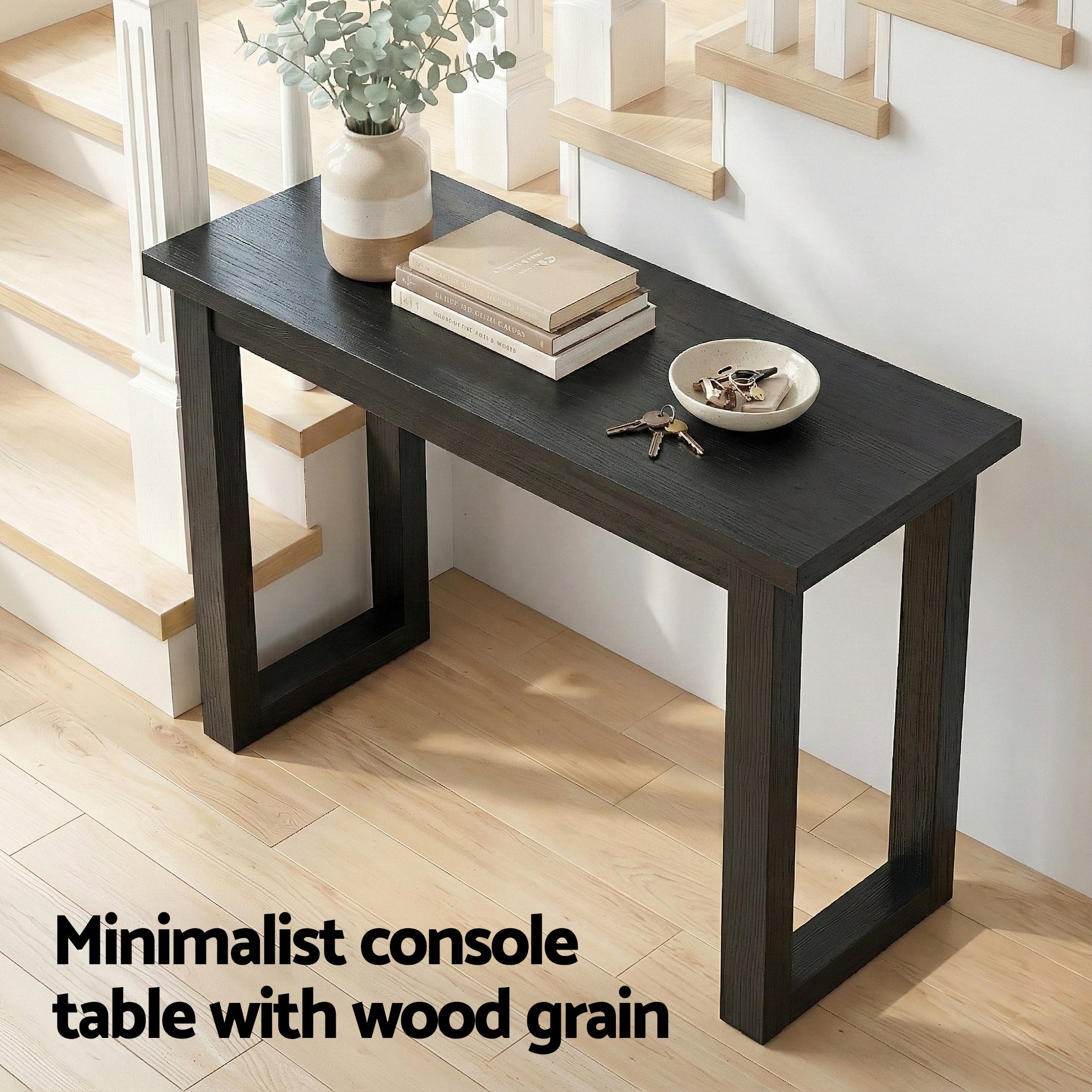 Console Table 110CM Black - Furniture > Living Room > Side Tables - Rivercity House & Home Co. (ABN 18 642 972 209) - Affordable Modern Furniture Australia