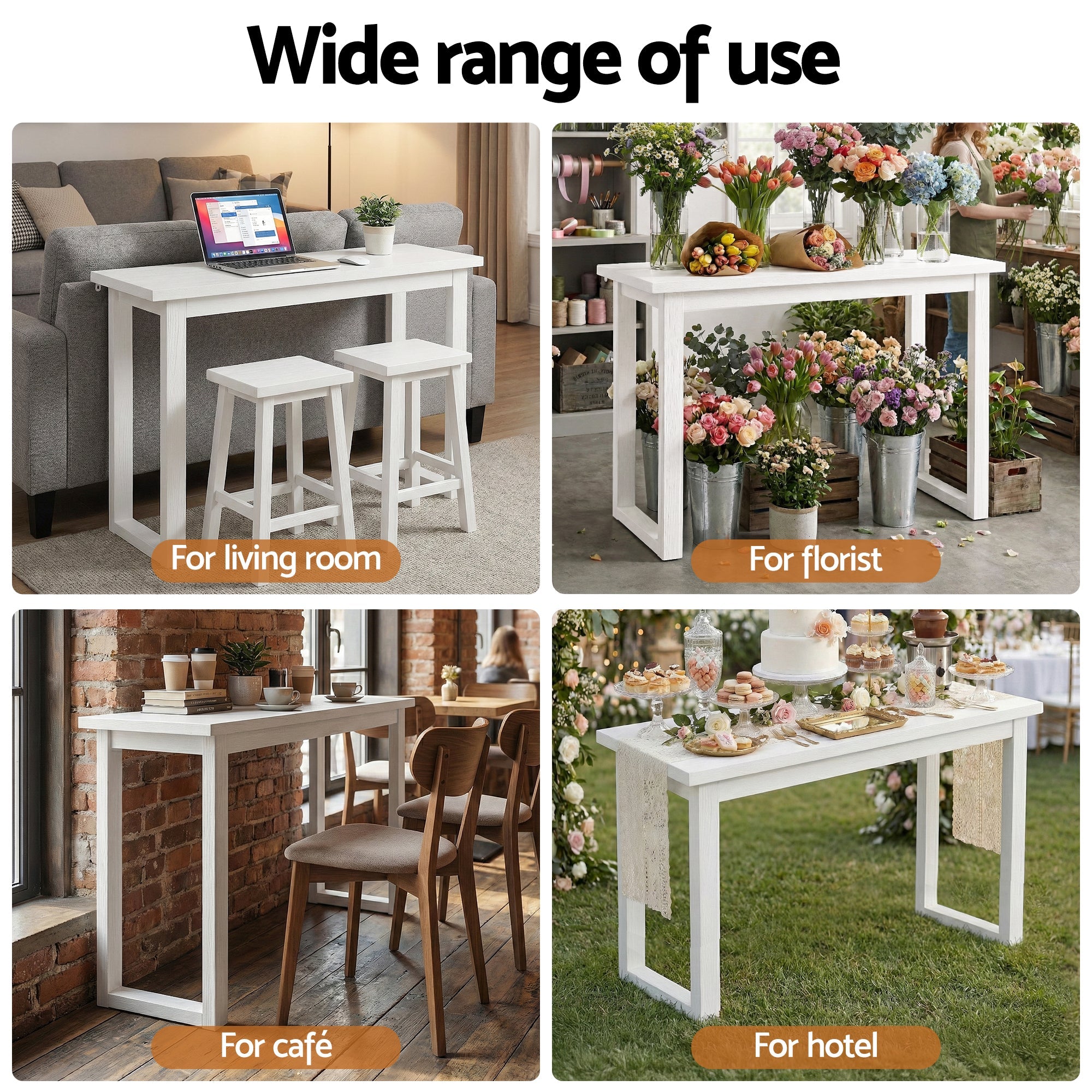 Console Table 110CM White - Furniture > Living Room > Side Tables - Rivercity House & Home Co. (ABN 18 642 972 209) - Affordable Modern Furniture Australia