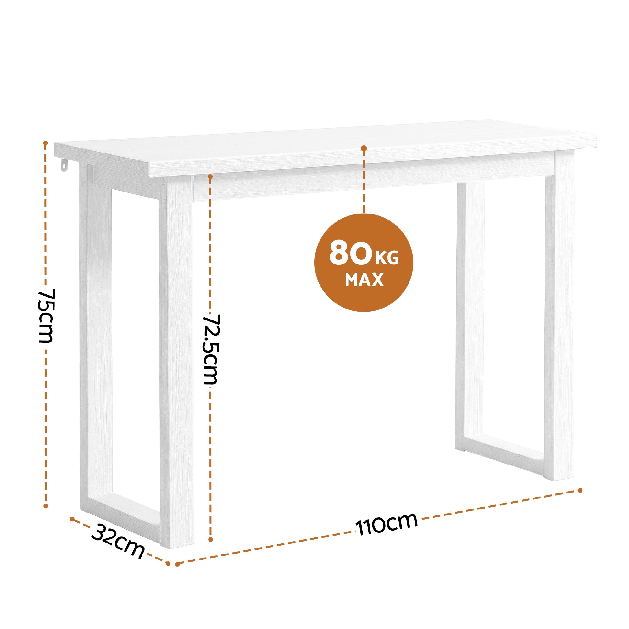 Console Table 110CM White - Furniture > Living Room > Side Tables - Rivercity House & Home Co. (ABN 18 642 972 209) - Affordable Modern Furniture Australia