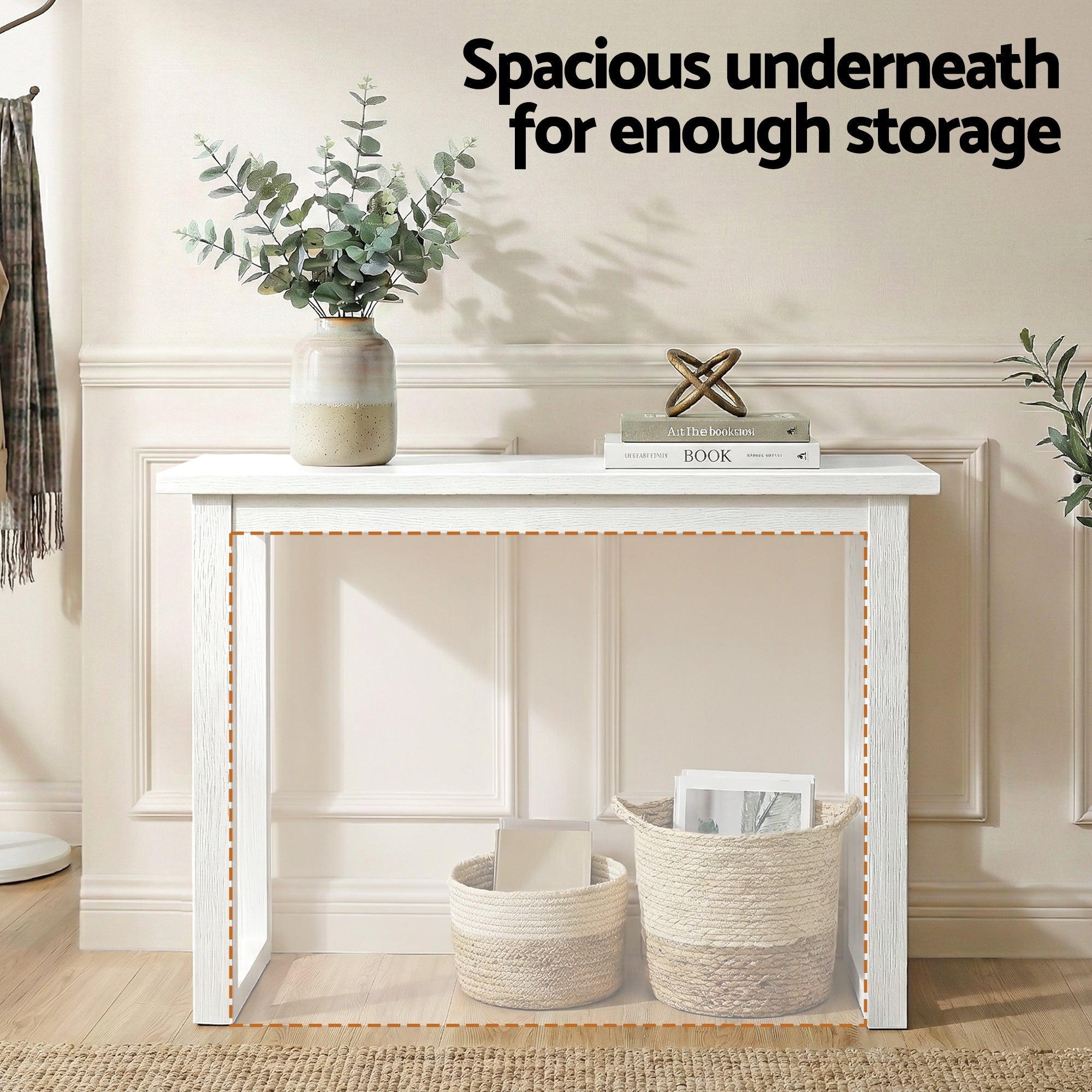 Console Table 110CM White - Furniture > Living Room > Side Tables - Rivercity House & Home Co. (ABN 18 642 972 209) - Affordable Modern Furniture Australia