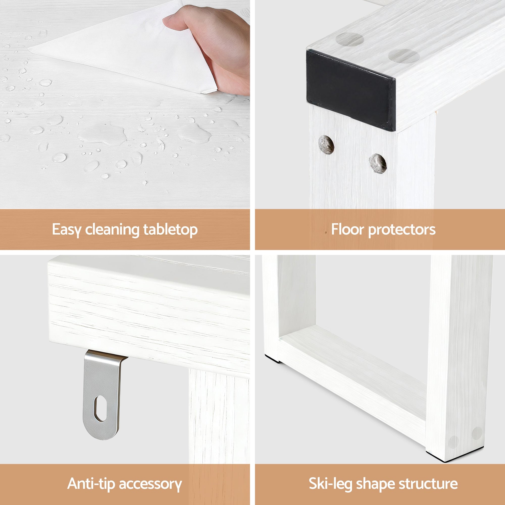 Console Table 110CM White - Furniture > Living Room > Side Tables - Rivercity House & Home Co. (ABN 18 642 972 209) - Affordable Modern Furniture Australia