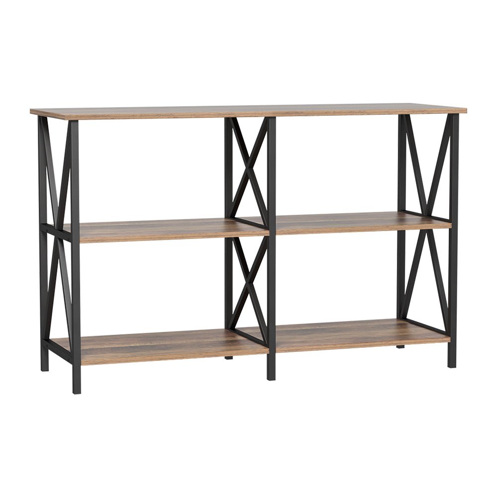 Console Table 120CM 3 - tier Walnut Xiah - Home & Garden > DIY > Table Tops & Bases - Rivercity House & Home Co. (ABN 18 642 972 209) - Affordable Modern Furniture Australia